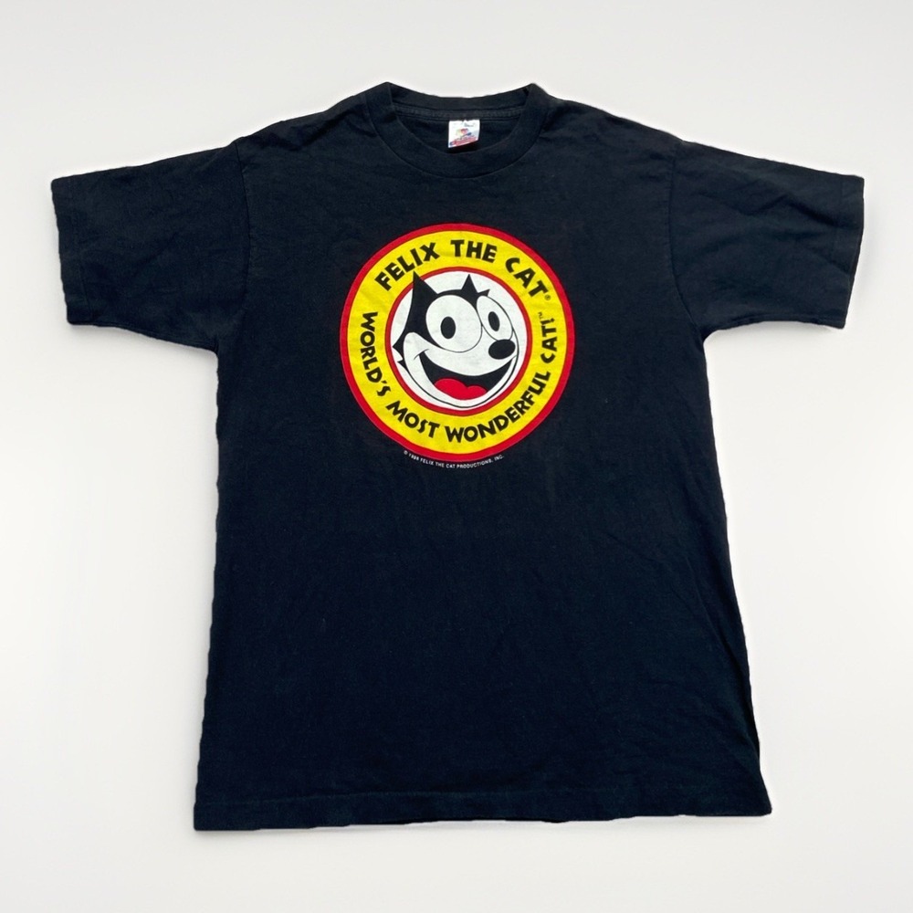 Vintage Felix the Cat Shirt‎ Mens M Black 90s Comics Cartoon